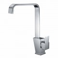 Mixer with Adjustable Spout for Washbasin in Brass Made in Italy - Alibi