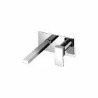 Wall Mounted Washbasin Mixer for Bathroom Single Plate Made in Italy - Panela Viadurini