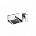 Modern Wall Mounted Basin Mixer with Waterfall Spout Made in Italy - Bibo