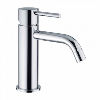 Bathroom Basin Mixer in Chromed Brass Modern Design Made in Itlay - Liro