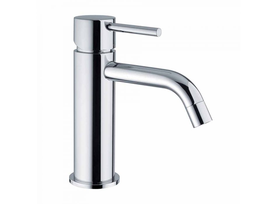 Bathroom Basin Mixer in Chromed Brass Modern Design Made in Itlay - Liro Viadurini