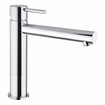 Bathroom Basin Mixer in Chromed Brass Without Drain Made in Italy - Ermia