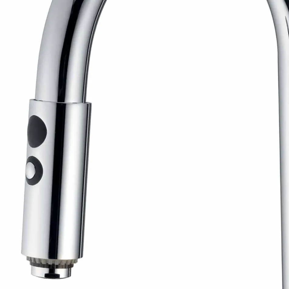 Kitchen Sink Mixer with Adjustable Hose and Hand Shower Made in Italy - Cormo Viadurini