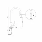Kitchen Sink Mixer with Adjustable Hose and Hand Shower Made in Italy - Cormo Viadurini