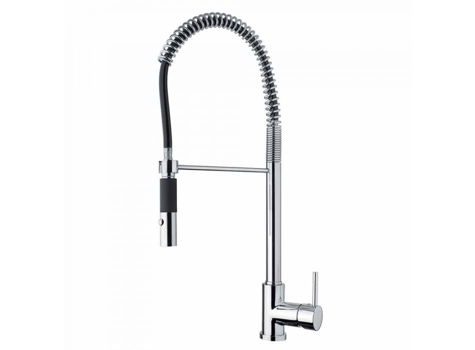 Adjustable Brass Kitchen Basin Mixer with Spring Made in Italy - Keope