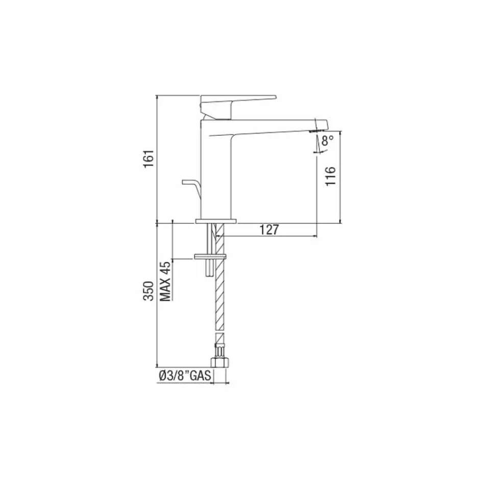 Modern Bathroom Sink Mixer Without Drain Made in Italy - Galla Viadurini