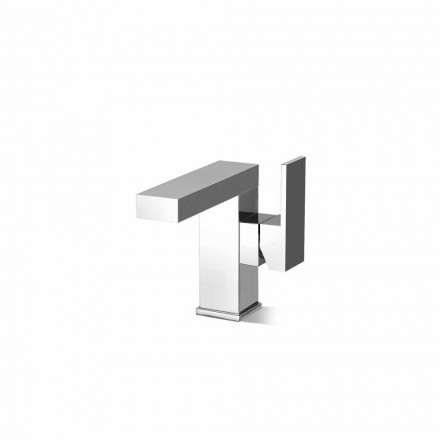 Side Lever Basin Mixer Without Drain in Brass Made in Italy - Panela Viadurini