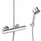 Modern Shower Mixer with Shower Head and Metal Handshower - Zanio Viadurini