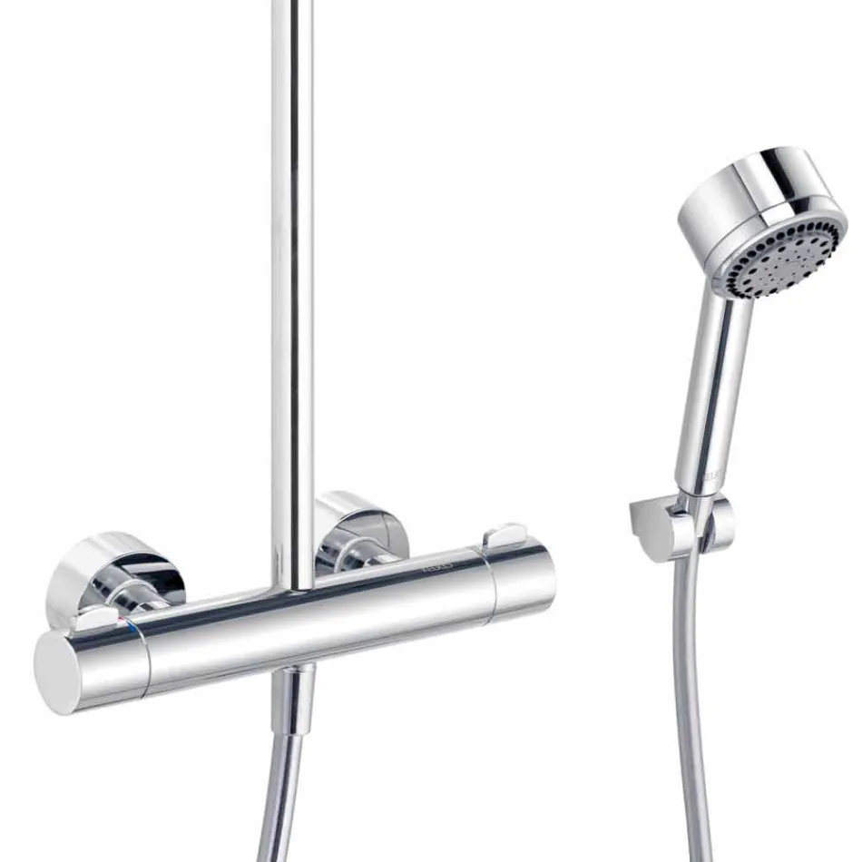 Modern Shower Mixer with Shower Head and Metal Handshower - Zanio Viadurini