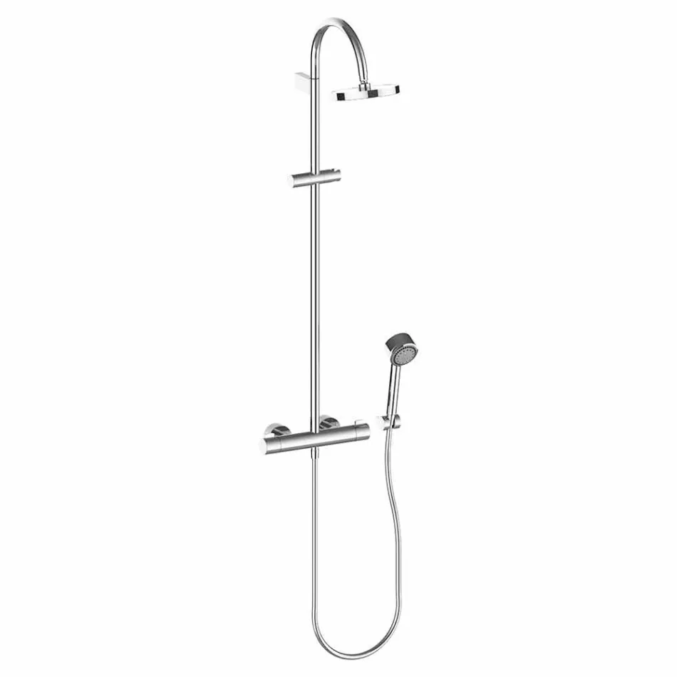 Modern Shower Mixer with Shower Head and Metal Handshower - Zanio Viadurini