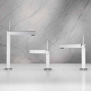 Modern Bathroom Washbasin Mixer in Chrome Finish Metal - Girino