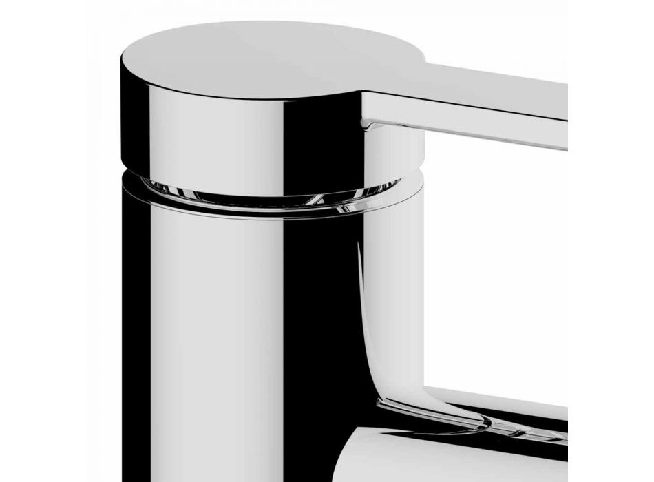 Modern Bathroom Sink Mixer in Chrome-Plated Metal - Zanio