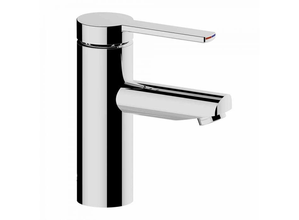 Modern Bathroom Sink Mixer in Chrome-Plated Metal - Zanio