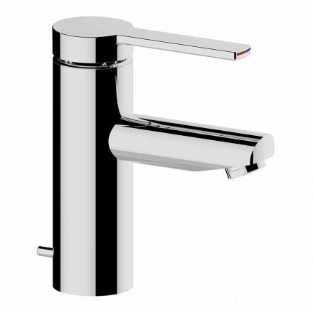 Modern Bathroom Sink Mixer in Chrome-Plated Metal - Zanio Viadurini