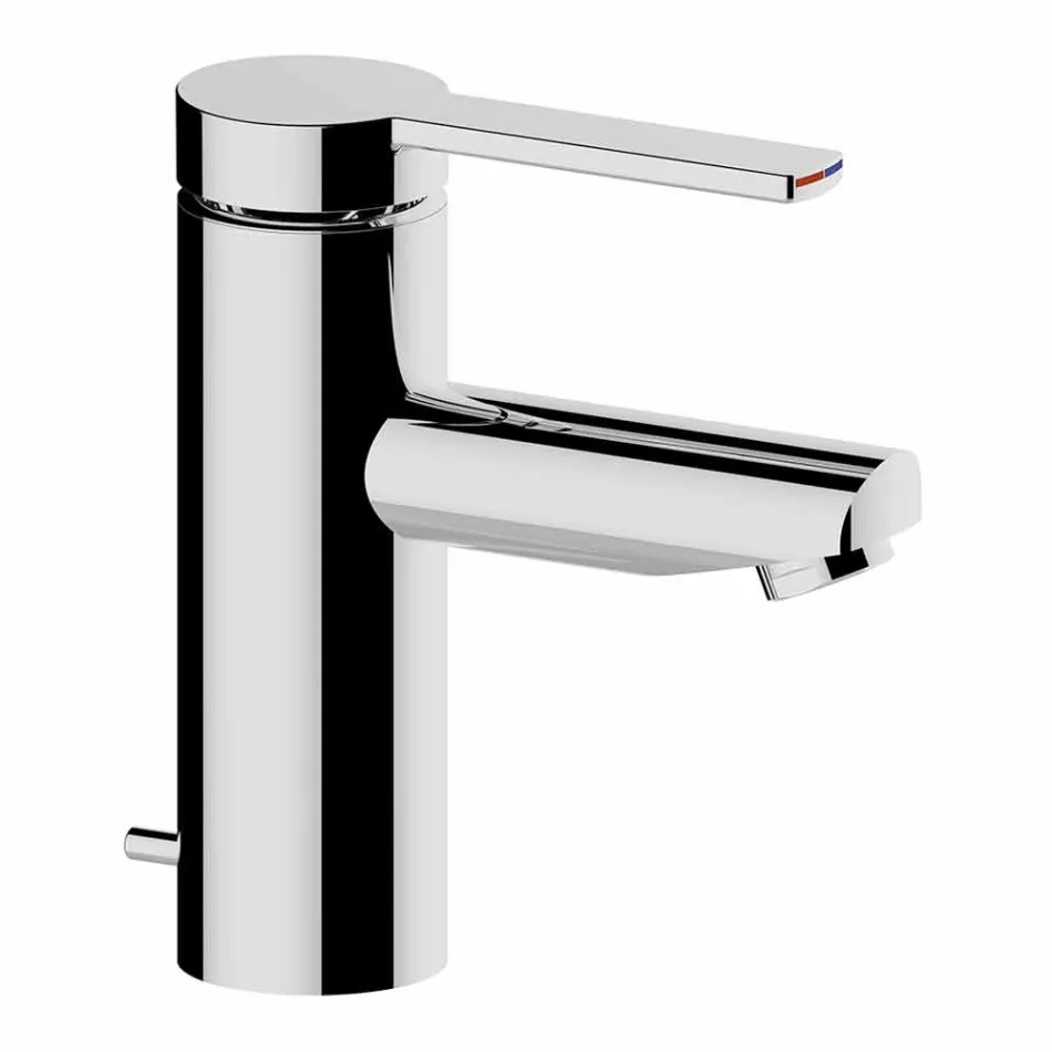 Modern Bathroom Sink Mixer in Chrome-Plated Metal - Zanio Viadurini