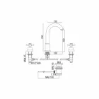 Modern Mixer for Washbasin with Drain in Brass Chrome Made in Italy - Liro Viadurini