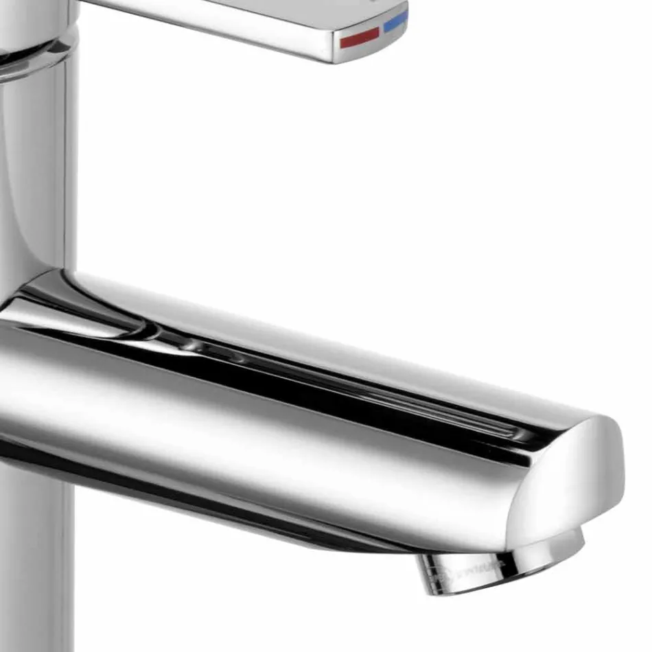 Modern Design Single Lever Mixer for Bathroom Washbasin in Metal - Zanio Viadurini