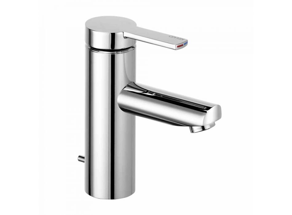 Modern Design Single Lever Mixer for Bathroom Washbasin in Metal - Zanio Viadurini