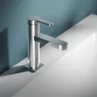 Single-lever basin mixer with flat design in chromed brass - Agenore Viadurini
