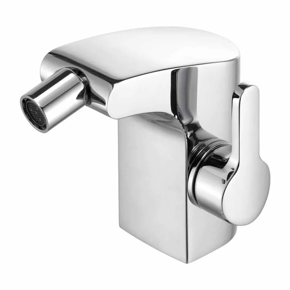 Modern Single Lever Bidet Mixer in Chrome Finish Metal - Gonzo Viadurini