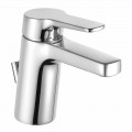Single-lever Bathroom Washbasin Mixer in Chrome Brass, Design - Clari