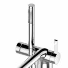 Modern Single-lever Bathtub Mixer with Metal Shower Head - Pinto Viadurini