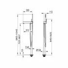 Modern Single-Lever Mixer for Bathtub in Chromed Metal - Girino Viadurini