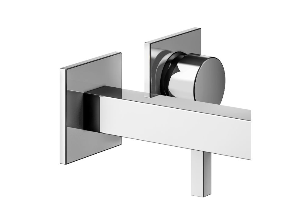 Single-lever wall-mounted basin mixer in brass - Erik Viadurini