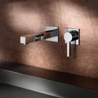 Single-lever wall-mounted basin mixer in brass - Erik Viadurini