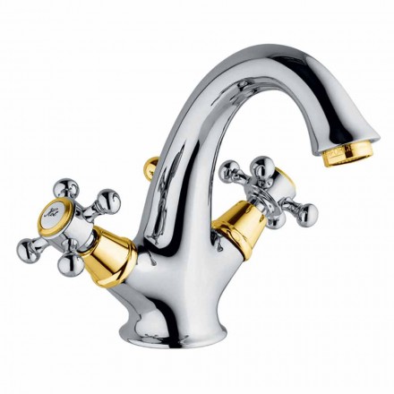 High Single Hole Mixer for Bathroom Washbasin in Brass Made in Italy - Lisca Viadurini