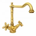 Single-hole basin mixer in Brass Classic Design Made in Italy - Castor