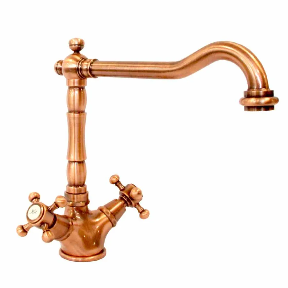 Single-hole basin mixer in Brass Classic Design Made in Italy - Castor Viadurini