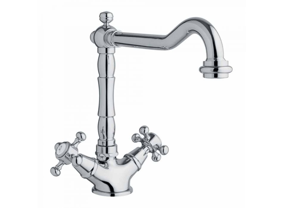 Single-hole basin mixer in Brass Classic Design Made in Italy - Castor Viadurini