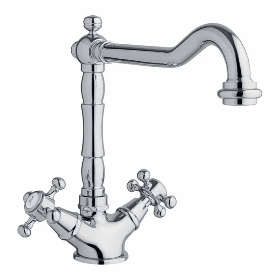 Single-hole basin mixer in Brass Classic Design Made in Italy - Castor Viadurini