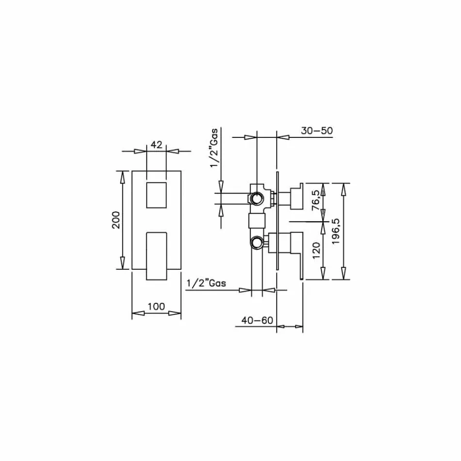 Made in Italy Design 3-Way Shower Mixer - Bibo Viadurini