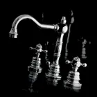 Modern Brass Three-Hole Bathroom Sink Mixer Made in Italy - Binsu Viadurini