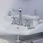 Modern Brass Three-Hole Bathroom Sink Mixer Made in Italy - Binsu Viadurini