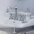 Modern Brass Three-Hole Bathroom Sink Mixer Made in Italy - Binsu