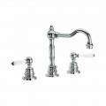 Countertop Bathroom Washbasin Mixer in Chromed Brass Made in Italy - Binsu