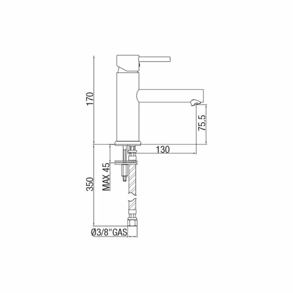 Modern Chrome Brass Bathroom Sink Mixer Made in Italy - Ermia Viadurini