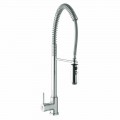 Kitchen Basin Mixer in Brass with Hand Shower Made in Italy - Kalimo