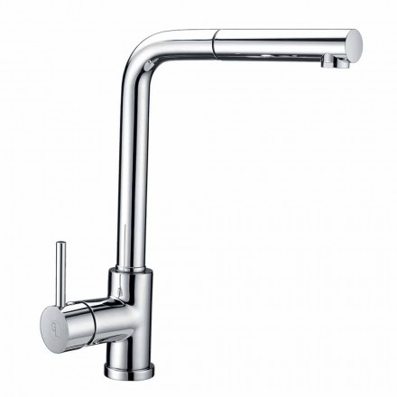 Brass basin mixer with ABS hand shower Made in Italy - Kalid Viadurini