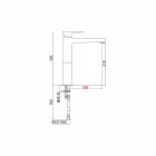 Brass Extended Basin Mixer Without Drain Made in Italy - Sindra Viadurini