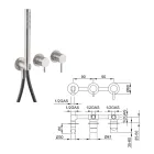 Built-in Bath Mixer with 3 Outlets in AISI 316L Steel - Artigli Viadurini