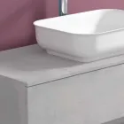 Suspended Bathroom Furniture with Washbasin, Design in 4 Finishes - Paoletto Viadurini