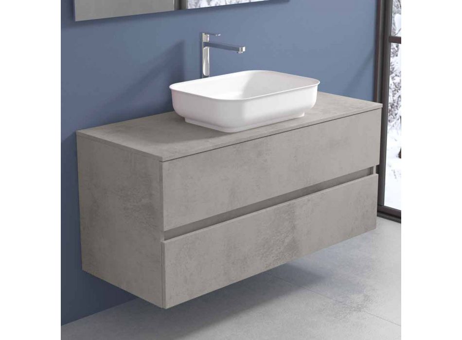 Suspended Bathroom Furniture with Washbasin, Design in 4 Finishes - Paoletto Viadurini