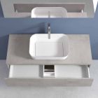 Suspended Bathroom Furniture with Washbasin, Design in 4 Finishes - Paoletto Viadurini