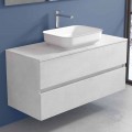 Suspended Bathroom Furniture with Design Washbasin in 4 Finishes - Paoletto