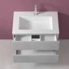 Suspension Cabinet for Bathroom with Integrated Washbasin in 3 Dimensions - Marione Viadurini