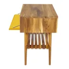 Bathroom Furniture in Natural Teak with Yellow Drawer - Gatien Viadurini